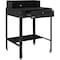 Global Industrial 34-1/2W x 30D x 38H Shop Desk with Pigeonhole Compartment Riser Flat Surface, Black 319355BK - alternate 4